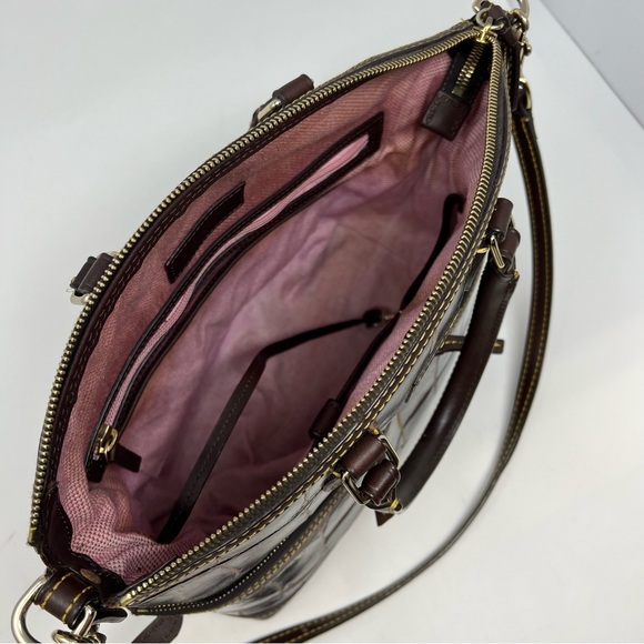 Dooney & Bourke Dillen Crocodile Bag Double Pocket Satchel Reptile Embossed - Picture 10 of 14